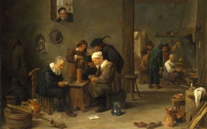 Two Men playing Cards in the Kitchen of an Inn